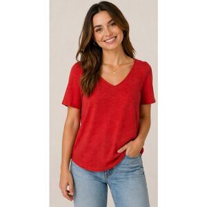 Anthropologie Meadow Rue Tie Back Top Size S Red Boho Blouse